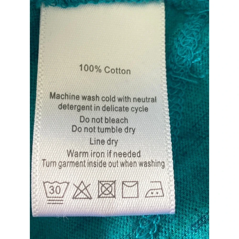 Alo Yoga Womens XS‎ Teal Blue Slub Knit Long Sleeve V-Neck Cotton T-Shirt